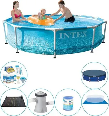 Productafbeelding van Zwembadaccessoires - Metalen frame, rond, voor de rand van het zwembad, 305x76 cm