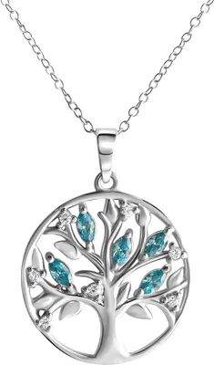Produktbild von V Anhänger mit Kette 925/- Sterling Silber 42+3cm weiß Zirkonia hellblau 358241206
