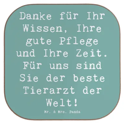 Produktbild von Mr. & Mrs. Panda Tischuntersetzer Spruch Bester Tierarzt - Meeresbrise - Geschenk, Aufmerksamkeit, Danke sagen, Anerkennung, Untersetzer für Gläser, gläseruntersetzer