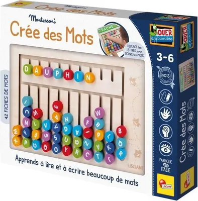 Image de Jeu Montessori Compose-mots, Tableau en Bois, Lettres et Chiffres Magnétiques, Educatif, 3-6 ans