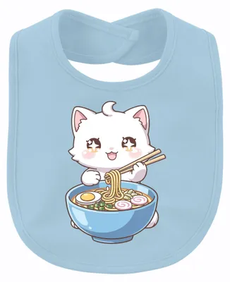 Produktbild von Kawaii Katze Ramen Anime Manga Nudelsuppe Japanisch Geschenk Unisex Baby, Hellblau, Einheitsgröße
