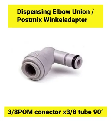 Image de Adaptateur d'angle Postmix 3/8POM conecteur x 3/8 tube 90°