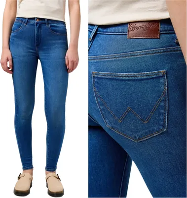 Obrázek produktu pro WRANGLER, Herren Jeanshosen, Slim fit, HIGH RISE SKINNY, W28 L30, Blau, Jeans, baggyjeans, buggy