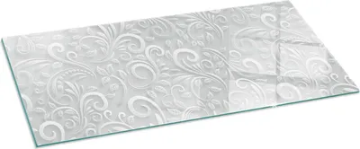Produktbild von Glasbodenplatte für 125x50 cm – Kaminofen – Kaminplatte Glas – Schutzglas – Funkenschutzplatte –Glasbodenplatte Feuerfeste – Hitzeschutzplatte – Bodenschutz aus Glas – Elegantes Pflanzenmuster