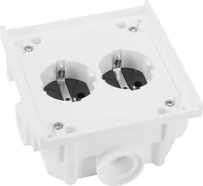 Produktbild von ABL Einbau Unterteil Schuko 1632602 2fach weiss