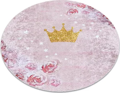 Immagine prodotto di Tappeto lavabile JUNIOR 51549.802 cerchio  per bambini antiscivolo - rosa rosa ruota 80 cm