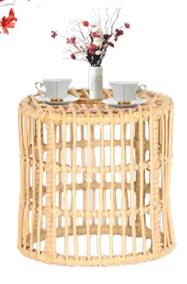 Produktbild von Couchtisch Hochwertige Rattan GartenMöbel Terrasse Beige Exclusive Modern Luxus