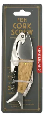 Kurkentrekker aus Holz und Edelstahl, silber, 1 Stück