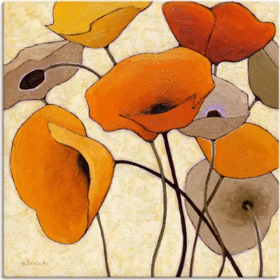 Produktbild von ARTland Leinwandbild Kürbismohn III Größe: 40x40 cm