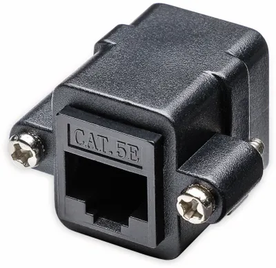 Produktbild von Goobay RJ45 Modularkupplung/Verbinder mit Montageflansch, CAT 5e - 2x RJ45-Buchse (8P8C)