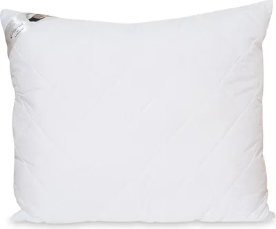 A white quilted pillow on a white background.