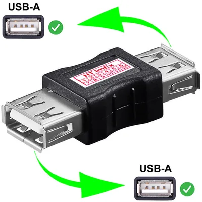 Produktbild von USB Kabelverbinder; USB 2.0 High Speed Adapter; A-Buchse auf A-Buchse; USB-USB