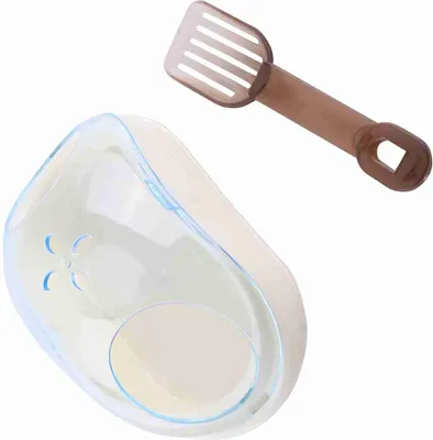 Image de Pet Hamster Bathroom Litter Transparent Plastic Squirrel Bath Washroom Box With Shovel (Blue)