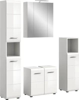 Produktbild von xonox.home Ice Badkombination (B/H/T: 150x185x30 cm) in weiß hochglanz tiefzieh