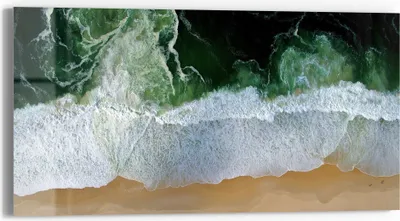 Produktbild von DEQORI Glasbild Echtglas 60x30 cm 'Kraft des Meeres' Wandbild Bild modern Deko