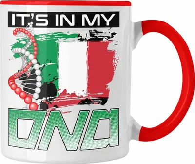 Produktbild von Trendation - Italien Tasse Geschenk für Italiener Geschenkidee Spruch Its In My DNA (Rot)