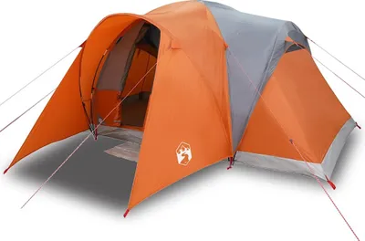 Obrázok produktu pre vidaXL Kupolový rodinný stan pre 6 osôb Šedá a oranžová Vodotesný