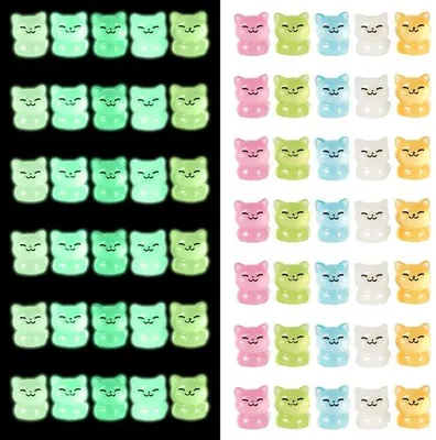 Obrázek produktu pro Miniaturní kočky – 65 kusů – Svítící – Figurky z pryskyřice – Dekorace do zahrady/dětského domku – 5 barev – 2,4 x 2 x 2 cm