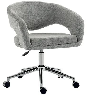 Produktbild von Ergonomischer Bš¹rostuhl, Chenille-Bš¹rostuhl mit verstellbarer H?he, gebogener Rš¹ckenlehne, Grau