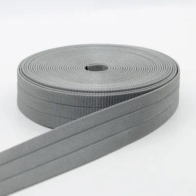 Polyester-Gurtband 5 m, 30 mm, grau, robust, glänzend