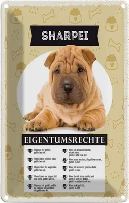 Produktbild von vianmo Blechschild 30x20 cm Sharpei Eigentumsrechte Hund