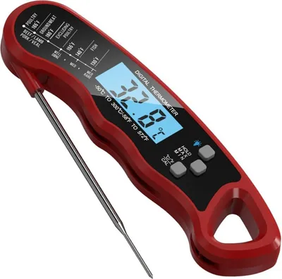 Produktbild von MODFU Fleischthermometer Digital, Sofort Lesen Bratenthermometer Grillthermometer, Alarmeinstellung, Backofenthermometer für Küche, BBQ, Ofen, Backen