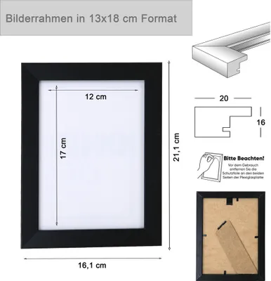 Produktbild von 3er 5er Pack Hekla Set Holzrahmen Foto Bilderrahmen Wanddeko Collage Poster Rahmen - Farbe: 5er Pack Gold | Format: 13x18