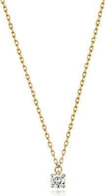 Image de Pendentif et chaîne Femme Or 375/1000 et Diamant Brillant 0.10 Carat H - I1 - 42cm*3mm; TRS314719KY