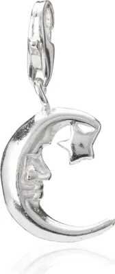 Produktbild von Damen Charm-Anhänger Halbmond 925 Silber 12x9mm Charms für Bettelarmband Amulett