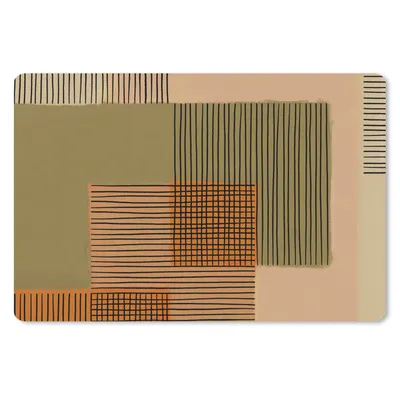 Produktbild von MuchoWow® Mauspad Mousepad Abstrakt - Linien - Würfel - Patchwork 27x18 cm - Mousepads - Maus Mat - Pad - Mausunterlage - Büroartikel - Desk Matten