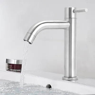 Produktbild von G1/2in Außengewinde Edelstahl-Wasserhahn Untertisch-Kaltwasserhahn