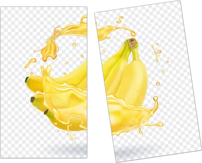 Produktbild von Spritzschutz Herdabdeckplatte Schneidebrett aus Glas Bananensplash 2-Teilig (60x52cm)