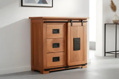 Produktbild von Sideboard Akazie massiv nussbaumfarben 90 x 45 x 85 cm LIBRO