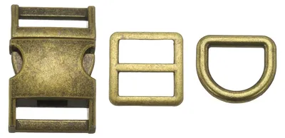 Produktbild von Metall Steckschnalle - 20 mm Schnellverschluss mit D-Ringen - Messingfarben