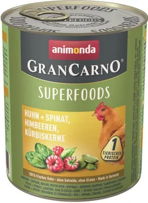 Produktbild von animonda GranCarno 82439, Adult, jede Rasse, Spinat, Kürbis, Huhn, 800 g, Zuckerfrei, Ohne Soja