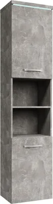 Image de Armoire de rangement Paso Hauteur 160 cm Beton Gris - Meuble de rangement haut placard armoire colonne