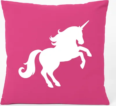 Produktbild von Huuraa Kissen Einhorn Silhouette 40x40cm mit Füllung Fuchsia Baumwolle Dekokissen Geschenkidee