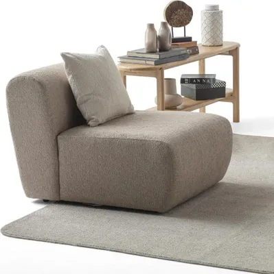 Immagine prodotto di Elegante poltrona marrone in legno/tessuto dal design moderno