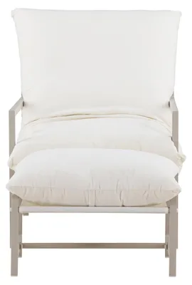 Image de Corsofauteuil lounge avec repose-pieds beige.