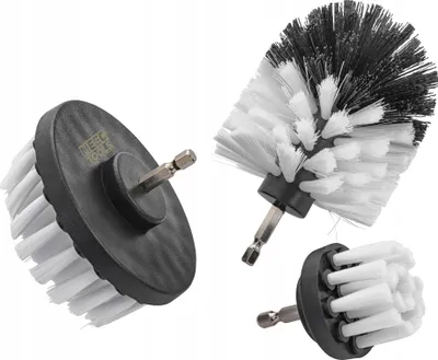 Produktbild von Meec Tools Reinigungsbürsten-Set für Bohrmaschine, 3-teilig