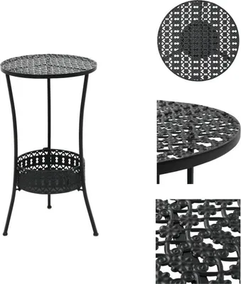 Zdjęcie produktu dla vidaXL Stolik bistro czarny 40x70cm metalowy - Stoły ogrodowe