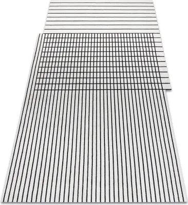 Produktbild von Teppich PEARL 51333K Sahne / schwarz - Linien exklusiv, strukturell beige 192x290 cm