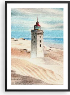 Produktbild von Gerahmtes Poster - Schwarzer Rahmen - Laterne Meer Bild - 50x70 cm - Wand Bild - Wanddeko - Wandbilder - Kunstposter - Wandposter - Bilderrahmen - Bilder - Kunstdruck - P2BPA50x70-4764