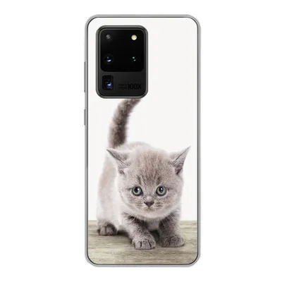 Produktbild von MuchoWow® Handyhülle Schutzhülle Hülle für Samsung Galaxy S20 Ultra Kätzchen - Katze - Haustiere - Jungen - Kinder - Mädchen Silikon Softcase Handy Hülle - Karteninhaber