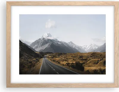 Produktbild von Gerahmtes Poster - Rahmen in heller Eiche - Weg Berg Gipfel - 40x30 cm - Wand Bild - Wanddeko - Wandbilder - Kunstposter - Wandposter - Bilderrahmen - Bilder - Kunstdruck - P2NAA40x30-4833