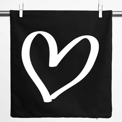 Produktbild von Huuraa Kissenbezug Herz Heart 40x40cm Black Baumwolle Dekokissenbezug Geschenkidee