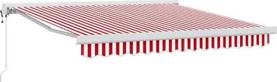 Image de vidaXL Store extensible rouge et blanc 350 x 250 x 165 cm