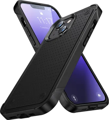 Produktbild von Für iPhone 14 Plus Hülle Militärqualität Stoßfest Hybrid 2 in 1 Hart PC Weich TPU Handyhülle Schwarz