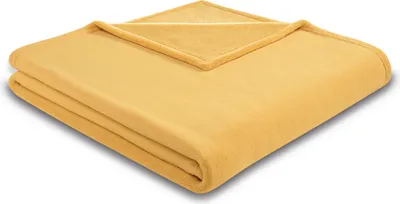 Produktbild von Biederlack Plaid mit Umschlagsaum Soft&Cover Farbe honey Größe 150 x 200