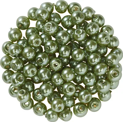 Produktbild von Glaswachsperlen,  Ø 4 mm, 100 Stück Dunkelgrün
